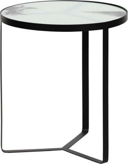 Kovový odkládací stolek se skleněnou deskou BePureHome Fly, ⌀ 45 cm